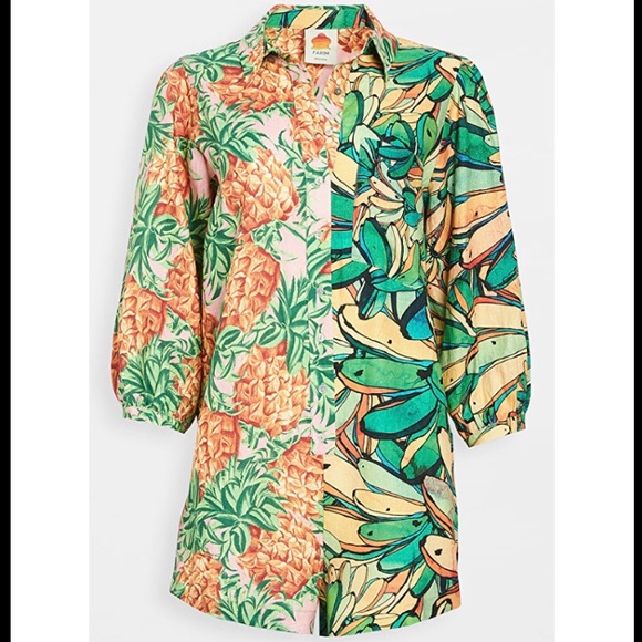 FARM Rio Pants - 🛍 Farm Rio Mixed Prints Long Sleeve Romper, NWOT, XS